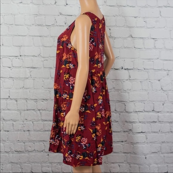 beachlunchlounge collection burgundy floral dress - Picture 2 of 3